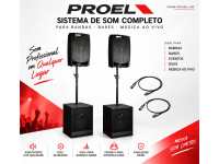 Proel Sistema de Som Completo para Bandas, Bares e Música ao Vivo – S12A + V10PRO Proel Sistema de Som Completo para Bandas, Bares e Música ao Vivo – S12A + V10PRO